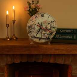 Whimsical Alice in Wonderland Clock, Mad Hatter Tea Party Scene, 20cm Round, Wall Hanging Or Shelf Display, Battery Powered - thumbnail 4