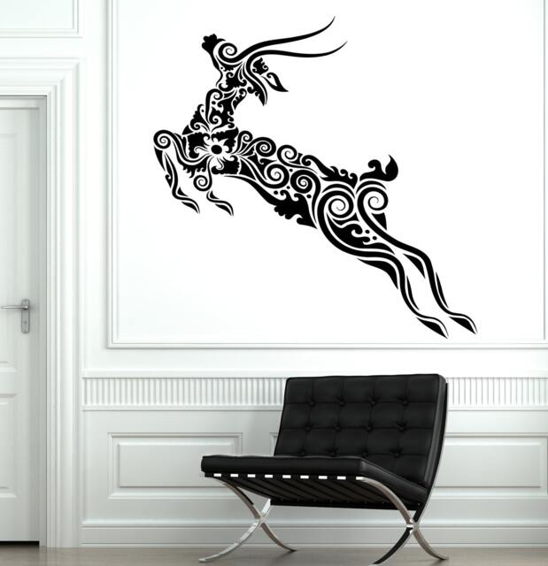 Wall Decal Deer Animal Floral Ornament Tribal Mural Vinyl 1709Dz - image 1