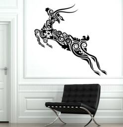 Wall Decal Deer Animal Floral Ornament Tribal Mural Vinyl 1709Dz - thumbnail 1