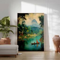 Bangladesh Travel Poster, Vintage Bangladeshi Art, Asian Wall Cultural Print, Decor, Indigenous Poster - thumbnail 2