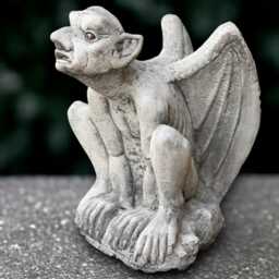 stone Gargoyle Sculpture Concrete Monster Figurine Garden Guardian Decoration Sitting Ornament Lover Gift Handmade - thumbnail 1