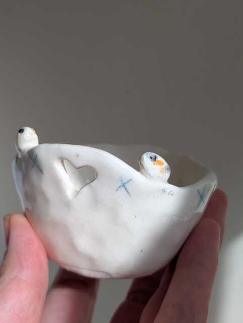 Handmade Guinea Pig Couple Tealight Candle Holder With Heart & Pawprints - image 1