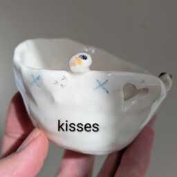 Handmade Guinea Pig Couple Tealight Candle Holder With Heart & Pawprints - thumbnail 2