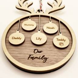 Personalised Family Christmas Ornament, Hanging Stockings, Custom, Gift Decor, First Decoration, Names, 2021 2022 - thumbnail 3
