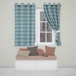 Cute Penguin Birds Snowy Winter Landscape Seamless Pattern Readymade Eyelet Ring Top Thermal 100% Blackout Curtains