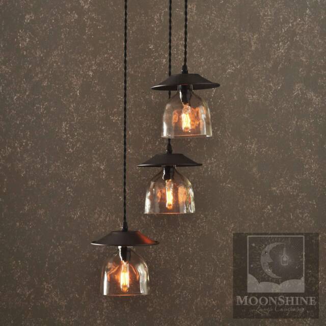 The Serenity 3-Light Patron Tequila Bottle Chandelier With Customizable Metal Finish & Vintage Style Edison Lightbulbs - image 1