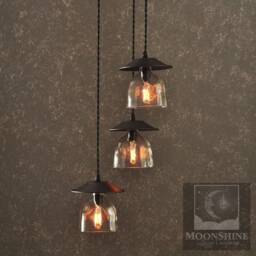 The Serenity 3-Light Patron Tequila Bottle Chandelier With Customizable Metal Finish & Vintage Style Edison Lightbulbs - thumbnail 1