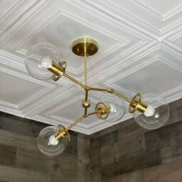 Harper Modern 4 Light 6In Globe Sputnik Mid Century Industrial Chandelier - thumbnail 3