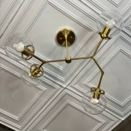 Harper Modern 4 Light 6In Globe Sputnik Mid Century Industrial Chandelier - thumbnail 4