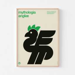 English Mythology Cockatrice Poster Print King Arthur Camelot England Monster Celtic Mid Century Modern Dragon Scandinavian Bauhaus Nordic - thumbnail 2