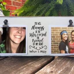 Best Friend Frame You Are The Sister Of My Soul Double Picture Frame, Girlfriends Photo Holder, Bridesmaid Gift, Dorm Decor, Soulmate Gift - thumbnail 3