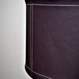 Dark Plum Leather Shade Tripod Table Lamp - Modern Luxury Accent Lighting - thumbnail 3