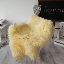 "Regular Sheepskin Yellow Throw Genuine Leather Sheep Skin 48 "" X 28" - thumbnail 2