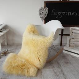 "Regular Sheepskin Yellow Throw Genuine Leather Sheep Skin 48 "" X 28" - thumbnail 3