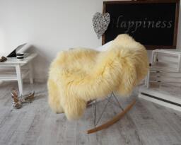 "Regular Sheepskin Yellow Throw Genuine Leather Sheep Skin 48 "" X 28" - thumbnail 1