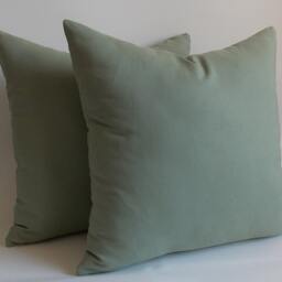 Almond Green Throw Pillow Covers Cotton Canvas Blend, Set Of 2 - thumbnail 4