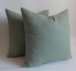 Almond Green Throw Pillow Covers Cotton Canvas Blend, Set Of 2