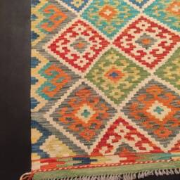 Kilim Rug Classic, Handmade Artisan Afghan Turkish Aztec Sheep Natural Wool 198x132 cm - thumbnail 4