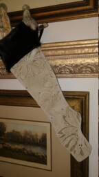 New Heirloom Quality Mink & Crystal Christmas Stocking - thumbnail 1