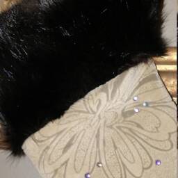 New Heirloom Quality Mink & Crystal Christmas Stocking - thumbnail 3