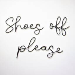 Shoes Off Please Sign Wire Words Hallway Wall Art Decor, Porch Entryway Decor - thumbnail 3