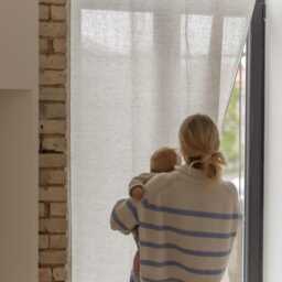 Tab Top Linen Curtain Panel 100% Baltic Linen, Multiple Colors - thumbnail 3