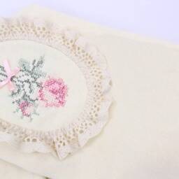 Embroidery Blanket Set, Handmade Newborn Swaddle, Infant Beanie Girl, Baby Shower Gift Ideas, Coming Home Outfit Baby, Handknit Swaddle Set - thumbnail 2