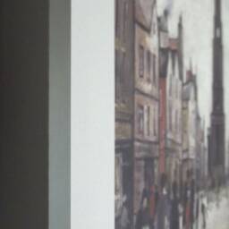 L S Lowry Authentic Art Print - Berwick Upon Tweed Satin Grey Frame With White Mount & Textured Image - thumbnail 3