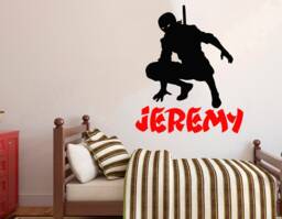 Personalized Ninja Name Wall Decal Boys Room Decor 4257 - thumbnail 1