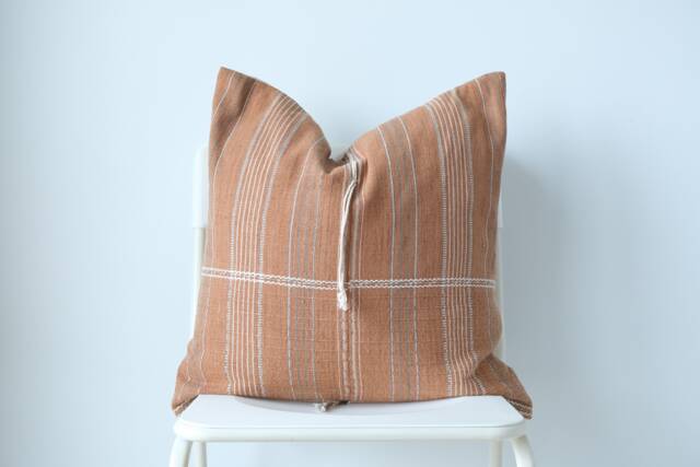"Handwoven Hemp Pillow Cover Vintage Karen Tribal Design - 20"" X 20" - image 1