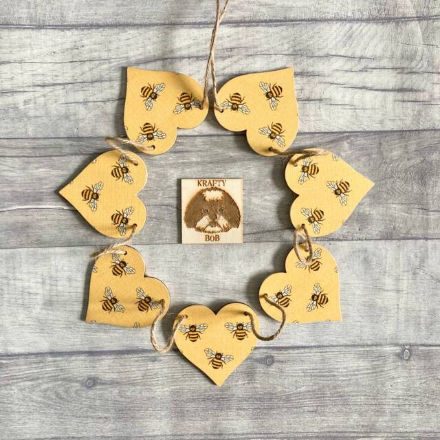 Bee Garland, Wooden Bumblebee Bunting, Nature Themed Wall Decor, Gifts For Mothers Day - image 1