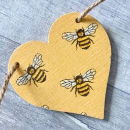Bee Garland, Wooden Bumblebee Bunting, Nature Themed Wall Decor, Gifts For Mothers Day - thumbnail 3