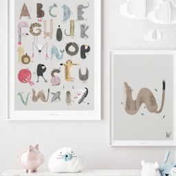 Poster Mural/Abc Kids W Poster, Animal Alphabet, Letters, Children's Room Wall Decoration Room, Art Print, As A Gift - thumbnail 3