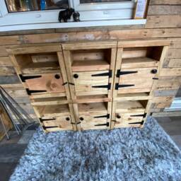 Rustic Bespoke Custom Wooden Bedside Cabinets With Door, Backed Version - thumbnail 2