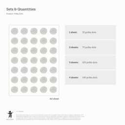 Grey Polka Dots Fabric Wall Stickers. Removable & Reusable - thumbnail 3