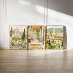 Set Of 3 Florence Posters, Italy Travel Wall Art, City Print Set, Modern Architecture Artwork, Tuscan Home Decor, European Landscape Style - thumbnail 2