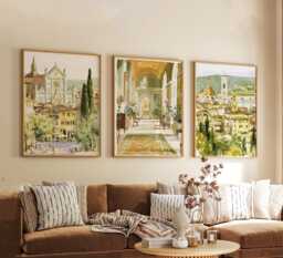 Set Of 3 Florence Posters, Italy Travel Wall Art, City Print Set, Modern Architecture Artwork, Tuscan Home Decor, European Landscape Style