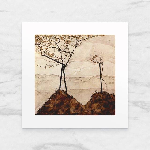 Photo Art Print With Passe-Partout Autumn Sun & Trees By Schiele 25x25 cm - image 1