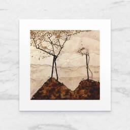 Photo Art Print With Passe-Partout Autumn Sun & Trees By Schiele 25x25 cm - thumbnail 1