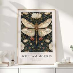 William Morris Print, Art, Exhibition Poster, Uk, Dragonfly Pictures, Gifts - thumbnail 1