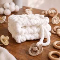 Dummy Comforter - Baby For Clip Knitted Blanket Soft Chenille Newborn Gift - thumbnail 1
