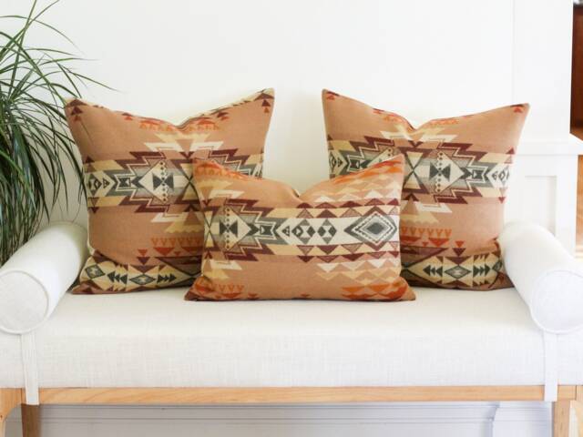 Highland Peak Wool Pillow Covers, Camel Southwestern Covers - Made To Order - image 1
