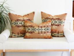 Highland Peak Wool Pillow Covers, Camel Southwestern Covers - Made To Order - thumbnail 1