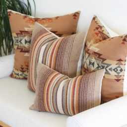 Highland Peak Wool Pillow Covers, Camel Southwestern Covers - Made To Order - thumbnail 4