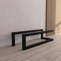 Minimalist Metal Shoe Rack Industrial Entryway Organizer, Loft Storage Bench - thumbnail 3