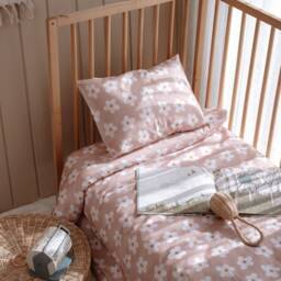 Daisy Duvet Cover Set, Boho Nursery Bedding Crib Bedding, Toddler Twin Size Bedding, Gift For Baby Girl, Floral Bed Linen - thumbnail 2