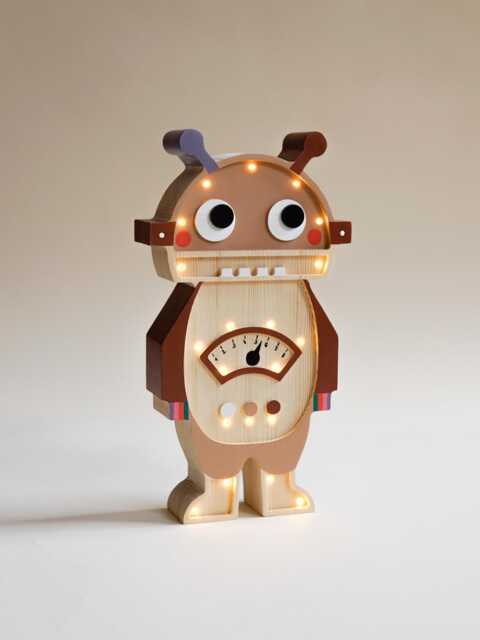 Wooden Robot Night Light, Custom Kids Lamp, Birthday Baby Gift, Theme Bedroom, Lamp With Meter, Personalized Gift - image 1