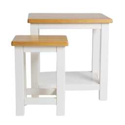 Painted 2-Tier Side Table Set Living Room, Bedroom - thumbnail 2