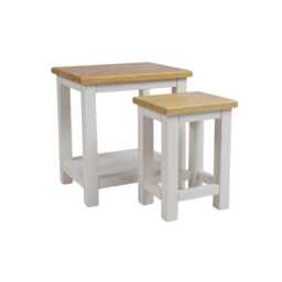 Painted 2-Tier Side Table Set Living Room, Bedroom - thumbnail 4