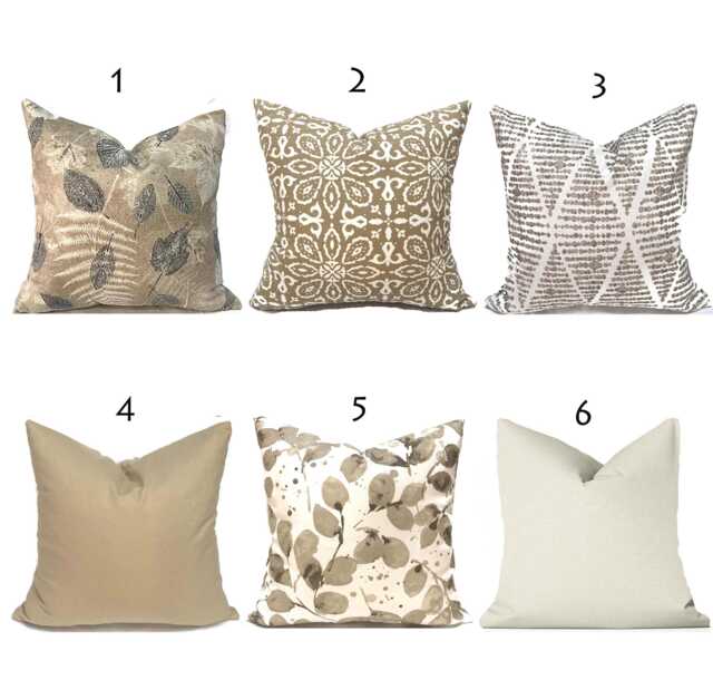 Outdoor Pillow Cover With Zippers, Easy To Use & Washable, Pick Your Favorite Tans & Neutrals - image 1